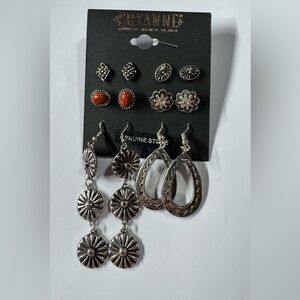 Shyanne Silver and Red Earring Collection